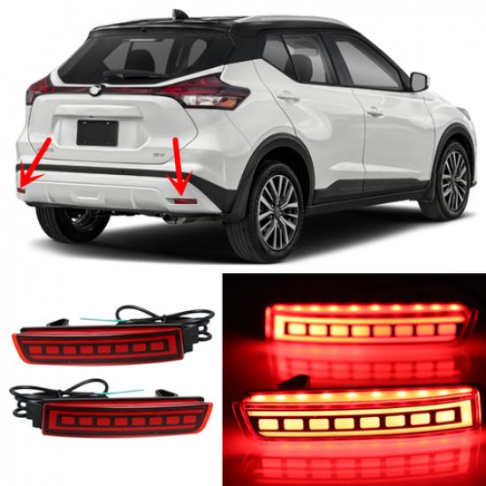 Square Rear Bumper decoration lamp led brake light For NISSAN KICKS -2024