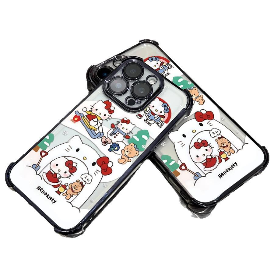 Sanrio Electroplated Apple 16PM Black Phone Case