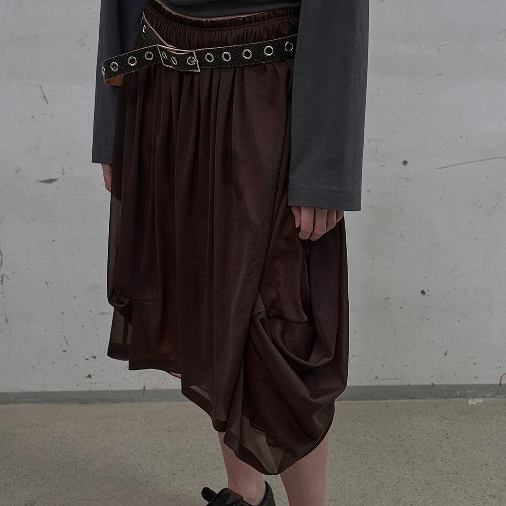 Lcdc Tm Double Layered Volume Skirt (Brown)