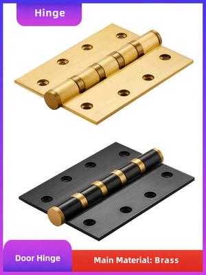 Türscharnier aus massivem Messing, 10,2 cm, gebürstet, schwere Holztür, 3 mm dicke Lagerscharniere, Möbelzubehör, Gold oder Schwarz optional