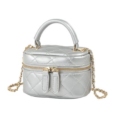 Popomyul Women's Small Quilted Vanity Bag with Chain Shoulder Strap, Stylish and Elegant, Lightweight, Crossbody Bag, Available In 3 Colors, Gift