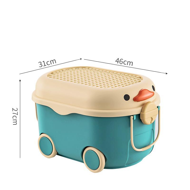 

Детский ящик для хранения игрушек, хозяйственный контейнер для сортировки, пластиковый ящик большой емкости для хранения закусок и всякой всячины, органайзер для детской одежды M синий