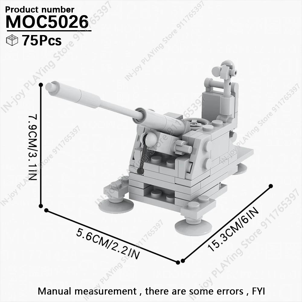 MOOXI Simulierte Militärkriegs-Bausteine WW2 Schlachtfeldruinen Artilleriekanonen Modell MOC Steine Erwachsenen-Set Spielzeug für Jungen