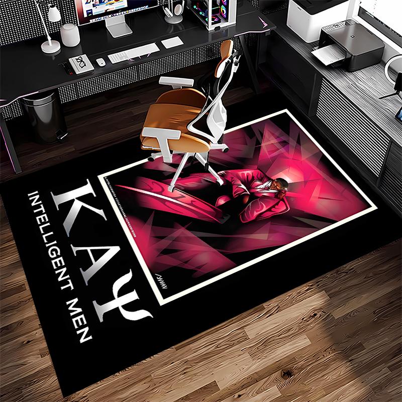 1pc Kappa Alpha Psi Print Area Rug - Soft, Washable Non-Slip Indoor Mat for Office Chairs, Living Room, Home Office Decorative Rug