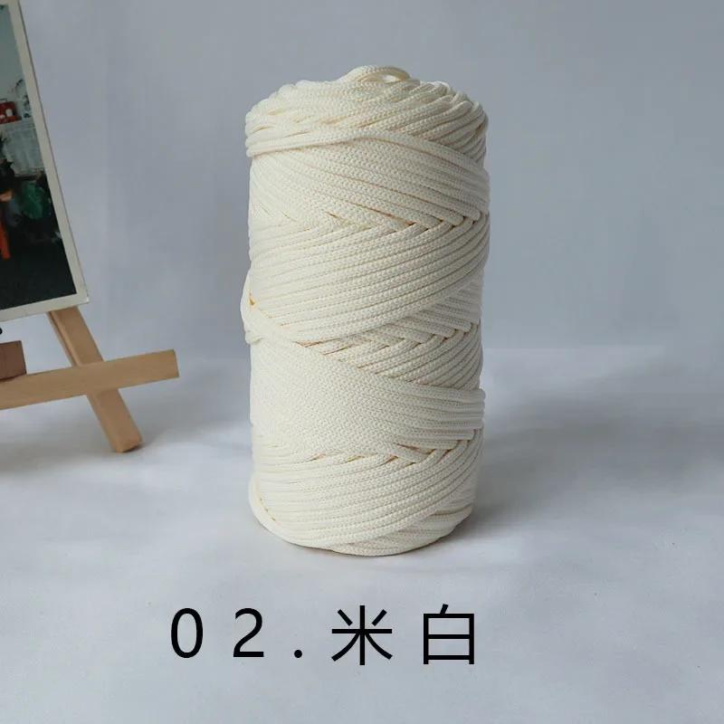 300g/4mm Polyester Nylon Mischgarn Große Rolle Runder Hohlfaden DIY Handgewebtes Wandteppich Dekorationsgarn Häkelstrang