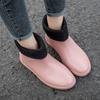 Short Tube Fashion Waterproof Shoes Women's Rubber Shoes Kitchen Work Rain Shoes Rain Boots Non-slip Cover Shoes Students Korean Version Outside Wear