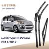 Wiper Front & Rear Wiper Blades For Citroen C3 Picasso 2011 - 2017 2012 2013 2014 2015 2016 Windshield Windscreen 24"+16"+11"