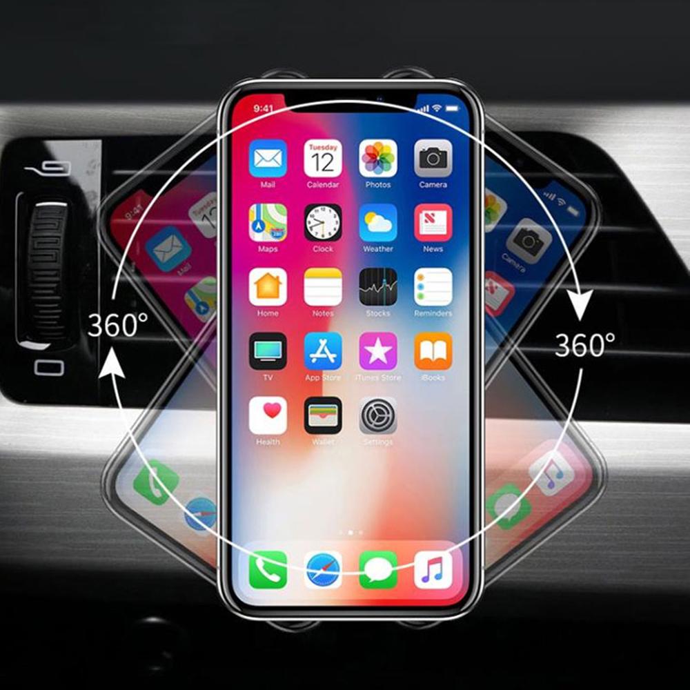 Aluminum Alloy Dual Magnetic Cell Phone Holder Compatible with MagSafe Phones Rotating Stand for Gym