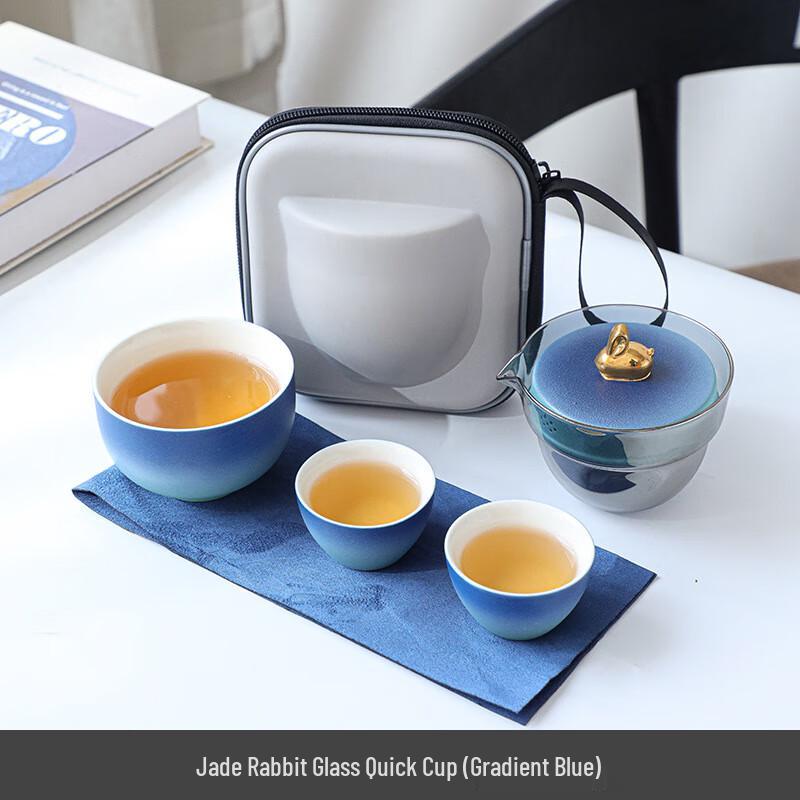 WA Нефритовый Кролик Грубая Керамика Портативный Дорожный Чайный Набор Car Travel Bag Style