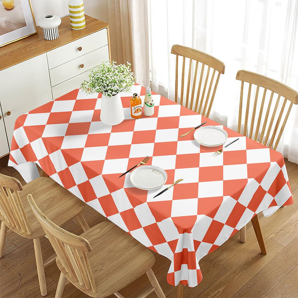 Checkered Tablecloth Rectangular Dining Table Tablecloth for Coffee Table Mat Kitchen Picnic Travel Party Decoration Tablecloth