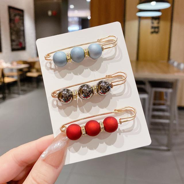 5 /10pcs /Pack Enamel Pins Pearl Neckline Brooches Small Collar Lapel Scarf Buckle Pin Fixed Clothes Invisible Brooch Jewelry Sets