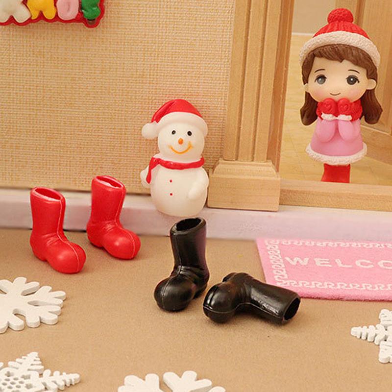 Vánoční figurky Ornament domeček pro panenky Domácí dekorace Jelen Santa Claus Sněhulák
