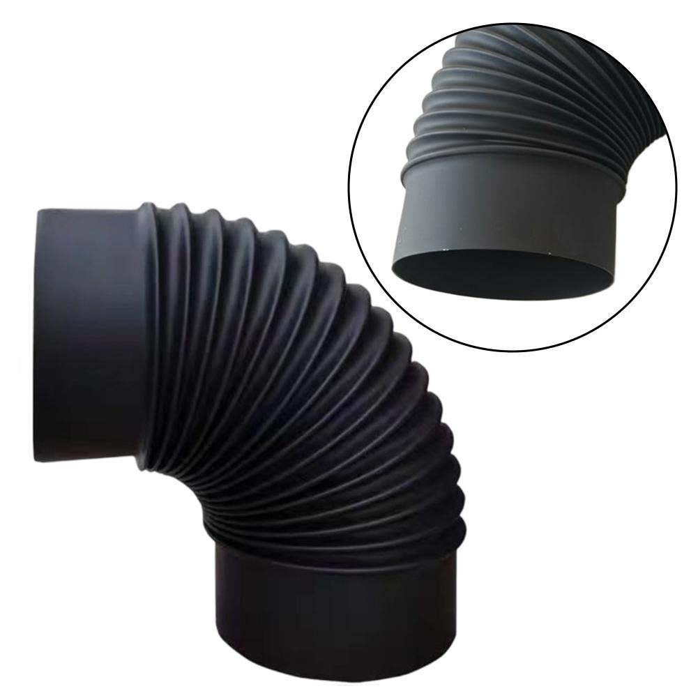 Chimney Elbow 90 Pipe Bend Fireplace Setup Easy Installation Fireplace Pipe Stainless Steel Pipe Metal Construction