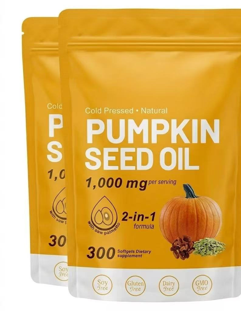 Natural pumpkin seed oil and saw palmetto softgel 1000mg high content plant esters 300 capsules