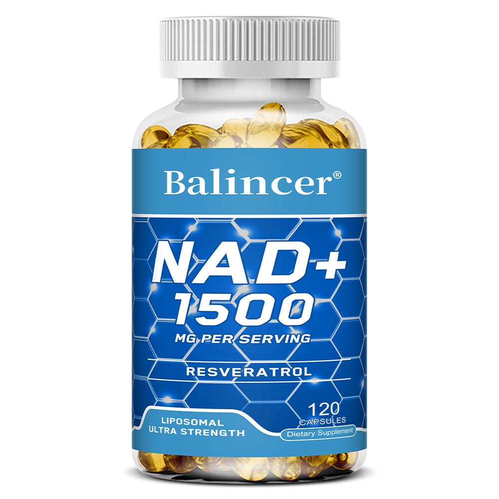 Liposomal NAD+ 1500mg with Resveratrol Capsules, Ultra Strength Cellular Energy & Healthy Aging Supplement 120PCS