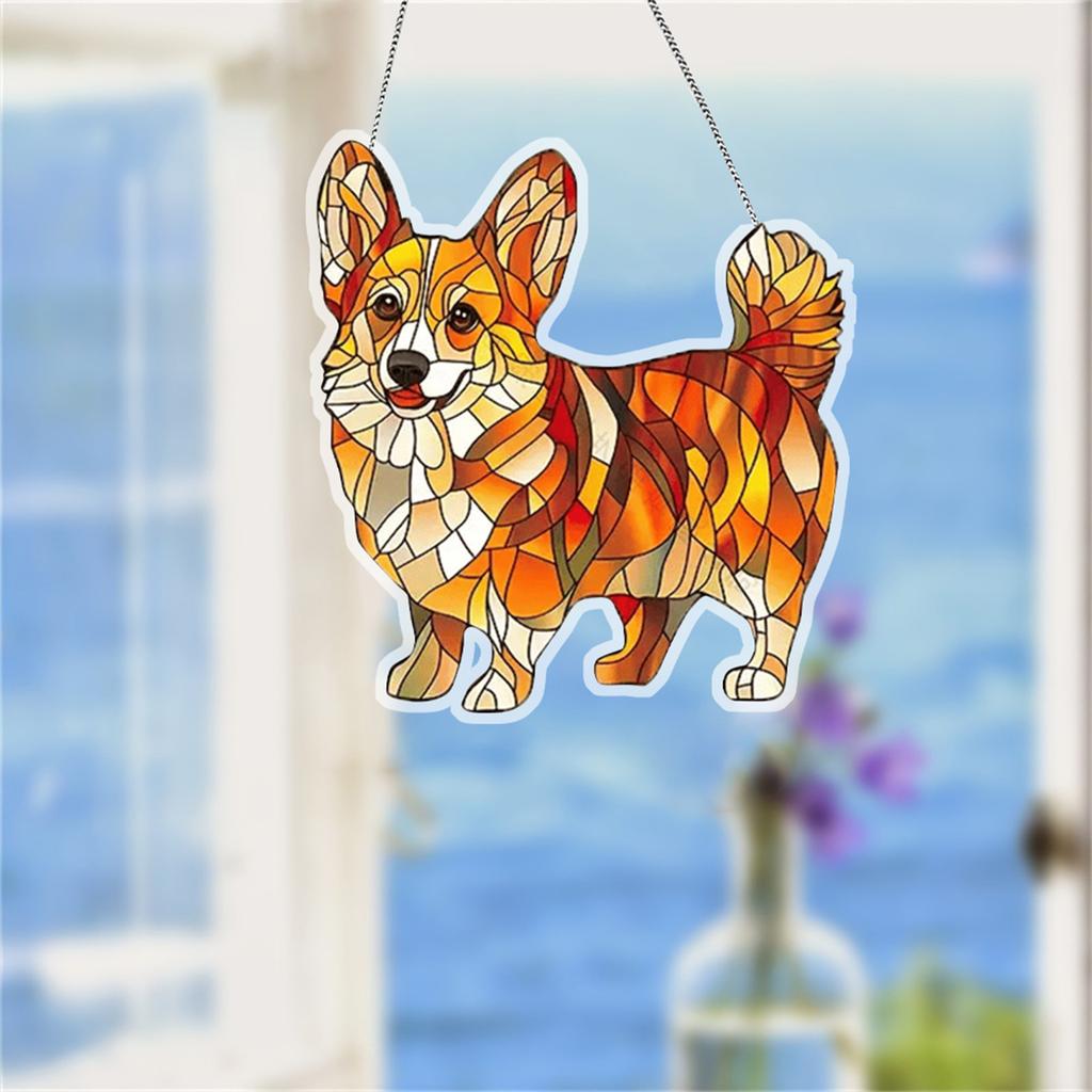 Small Animal Acrylic Sun Catchers Flat Pendant, Home Outdoor Garden Courtyard Hanging Decoration Ornaments