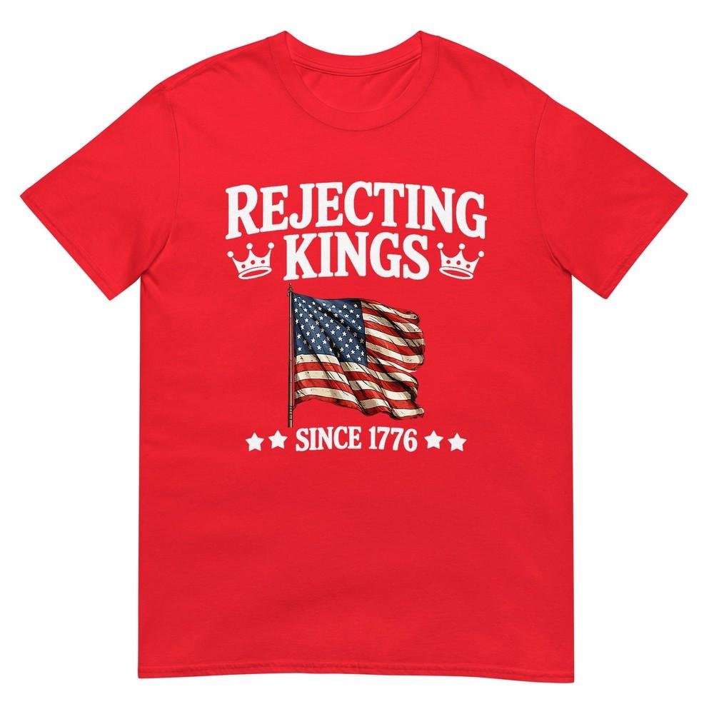 Rejecting Kings Since 1776 American Vintage Flag 4th Of July Tshirt S