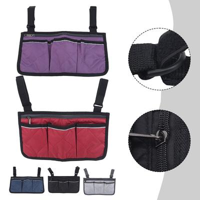 Armlehnen-Aufbewahrungstasche aus Polyester und Baumwolle für Campingstühle, reflektierender Streifen