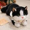 Brinquedo de Pelúcia Gato Siamês Realista com Som Animal de Pelúcia Macio Gatinho Companheiro Realista para Abraçar Presente de Aniversário para Crianças Amantes de Gatos