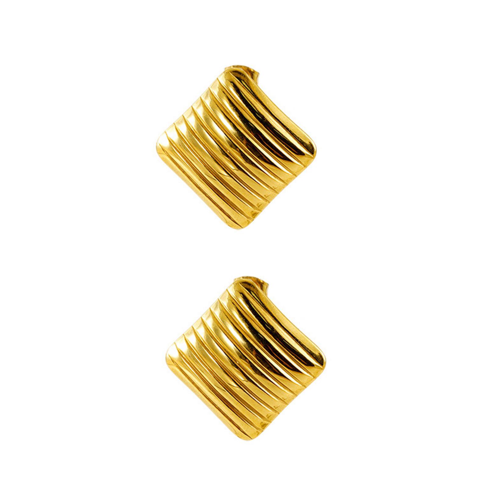 

Geometric Elegant Striped Earrings Stainless Steel Texture Ear Jewelry Fashion Ear Pin Suitable for Daily and Party Use