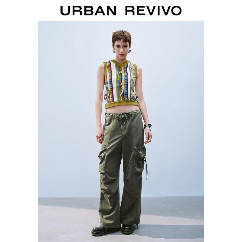 

Женский винтажный многоцветный текстурированный вязаный топ без рукавов UR XL