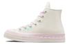 1970s Versatile High Top Canvas Shoes Unisex White Pink A10947C