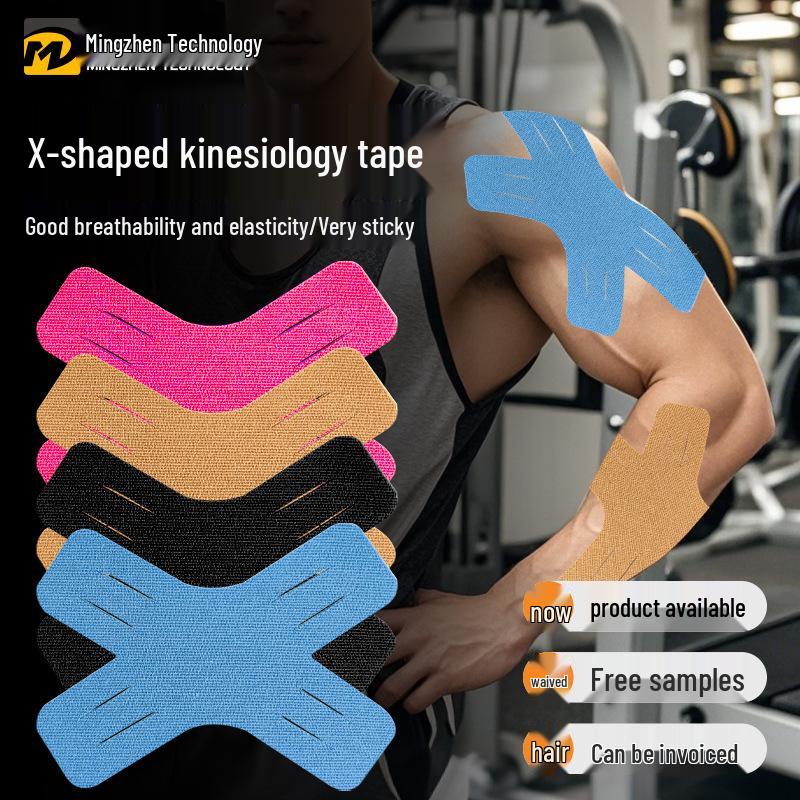 

X-Shaped Kinesiology Tape for Sports: Muscle Strain & Knee Support Patch Rose Red