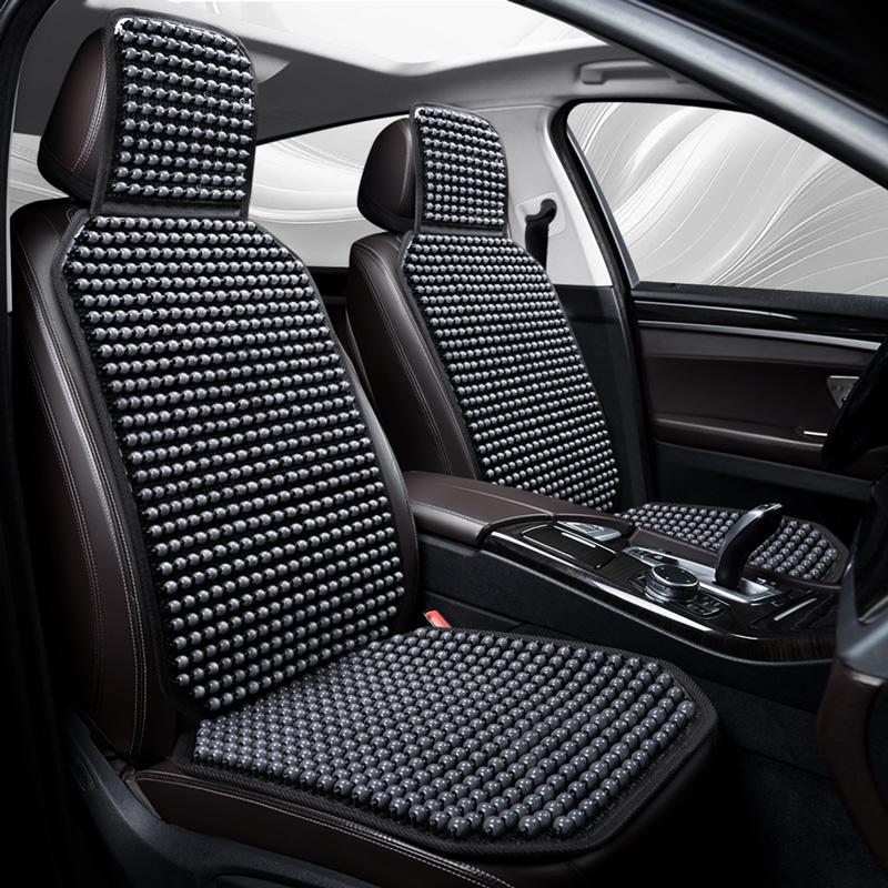 Summer Wooden Bead Car Seat Cushion - Breathable & Comfortable with Premium Wood Beads, Reinforced Stitching, Universal Fit