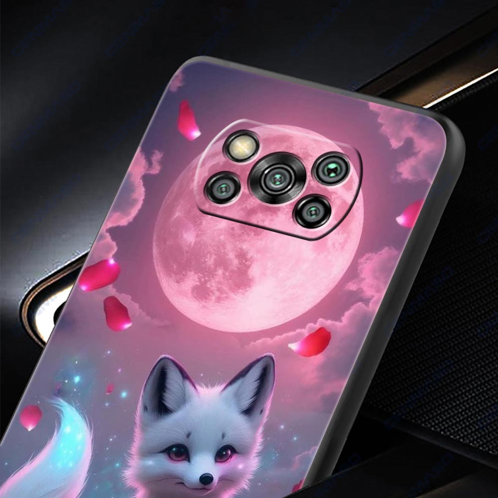Red Fox Phone Case Cover for Xiaomi Poco F7 Ultra F6 F5 F4 F3 X6 X5 X4 X3 NFC C51 C55 M4 GT 5G Soft TPU Shell Fundas Capas Bags