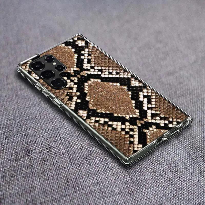 It looks like real snake skin Clear Phone Case for Samsung Galaxy S21 Plus S24 S23 S20 FE S22 S26 Ultra S25 Edge TPU Capa Cases