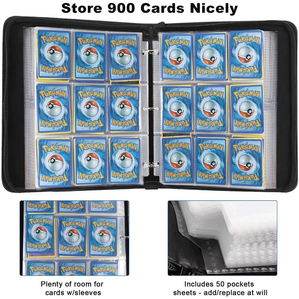 Zipper style card book, 4/9 compartments, game card book, game collection book package