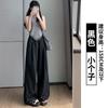Blue Ice Silk Yamamoto Pants Women's Spring and Summer New Casual Skinny Straight Pants Small Lazy Wind Wide Leg Pants