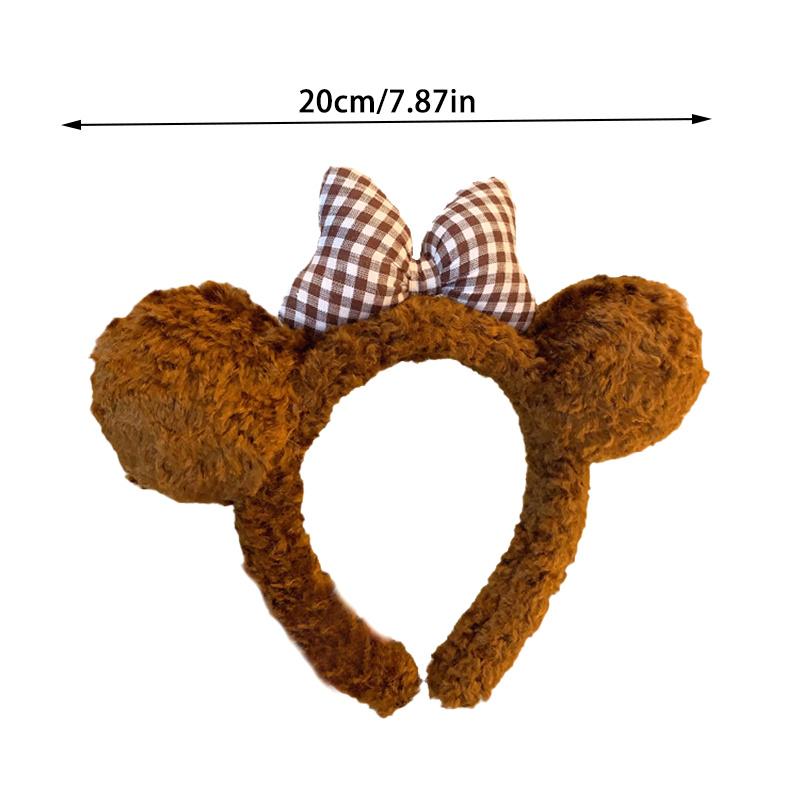 Women Bow Bear Ear Plush Hair Band Cartoon Headband Female Sweet Cute Girls Hairband Hair Accessories