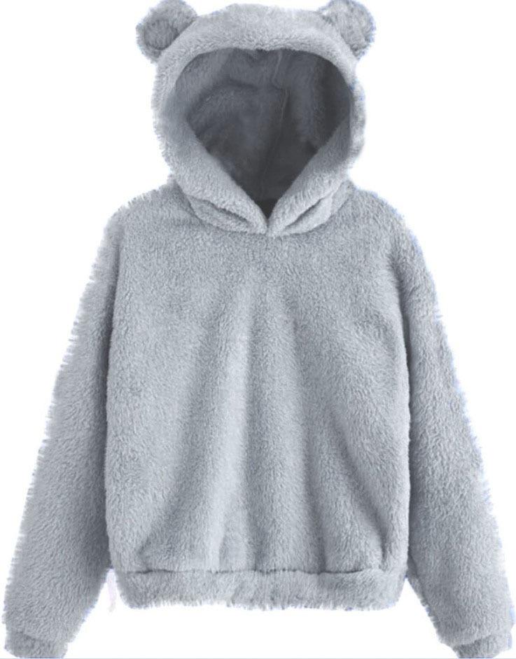 2024 Fluffy Rabbit Ear Hooded Warm Autumn/Winter Sweater