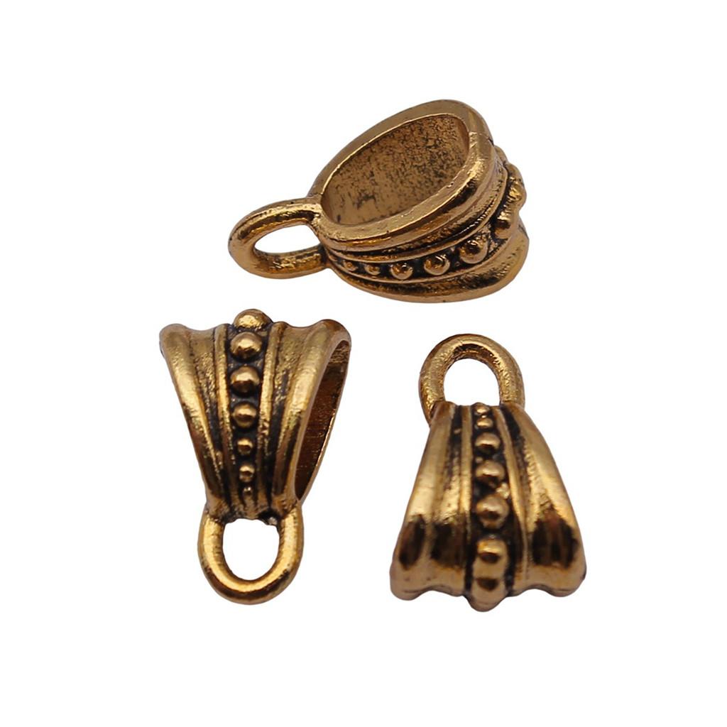 Antique Twisted Pattern Bail Connectors For Charm Attachments Craft Jewelry Accessories