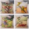 Colorful Fairy Tale World Elves Cushion Cover Decor Cute Cartoon Flower Girl Pillow Case for Sofa Home Polyester Pillowcase