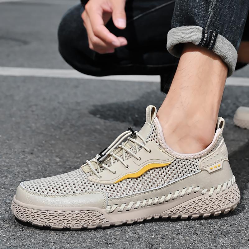 Fashion 2025 Summer Men's Breathable Mesh Outdoor Shoes, Lightweight Hiking Sneakers Non-Slip Casual Sports Footwear Plus Size 38-46