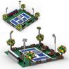 MOC Teren de Tenis Clădire Mică Blocuri de Construcție Piață Sportivă Locații Scenă Model DIY Colectibil Cărămizi de Asamblare Ornament Jucării Cadouri Băieți