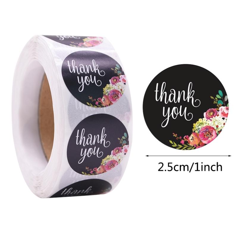 500pcs Round Labels Thank You Gift Sealing Sticker Kraft Paper Candy Gift Box Bag Wedding Holiday birthday party decoration tags