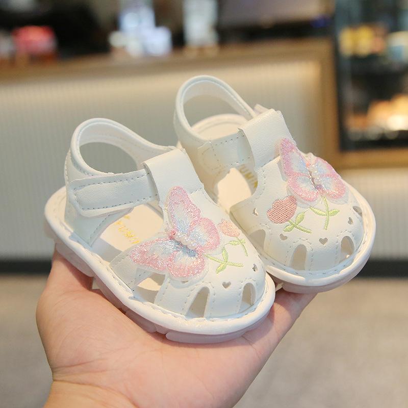 Summer baby toddler shoes sandals bag head embroidery retro style children's shoes girl princess shoes cute baby shoes