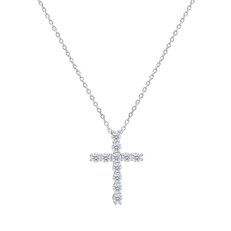 2023 Women's Luxury Inlaid Diamond Cross Necklace Sweater Chain