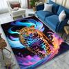 Vibrant 3D Printed Leopard Carpet  Crystal Velvet, Durable Polyester Area Rug for Living Room, Game Room, Balcony,