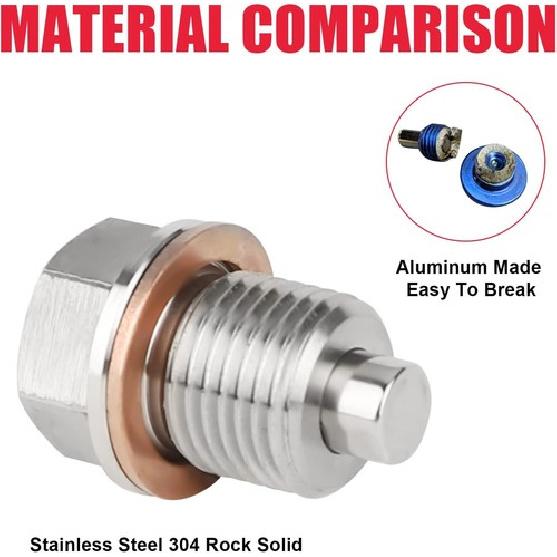 Oil Drain Plug (M16 X 1.5 MM) Stainless Steel Magnetic Oil Drain Plug with Ne