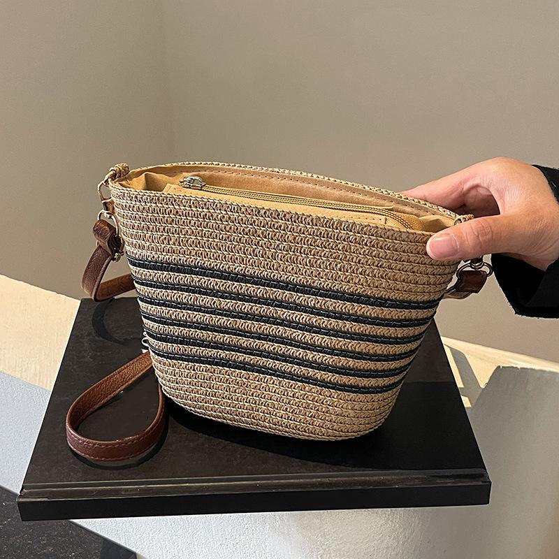Fashion Summer Straw Crossbody Bag Beach Holiday Shopping Woven Shoulder Handbag Messenger Purses For Women Bags