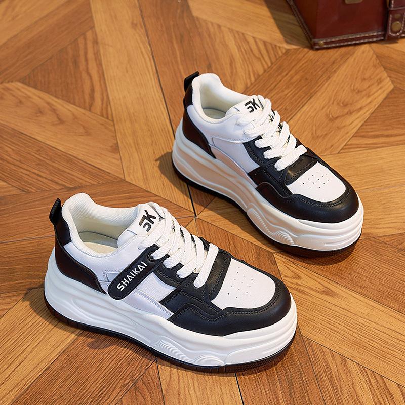 

Белые туфли из натуральной кожи для женщин, весенние, на плоской подошве, универсальные, повседневные, удобные студенческие женские туфли 39 чёрный