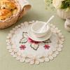 Geborduurd Bloemen Placemat, Rond Bloemen Onderzetter Placemat, Hittebestendige Tafelbeschermer Mat voor Eettafel Kop Vaas Bruiloft Feest Decoratie