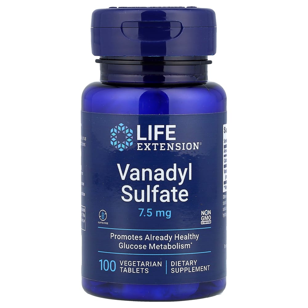 Life Extension Vanadyl Sulfate 7.5mg Vegetarian Tablets 100 Count
