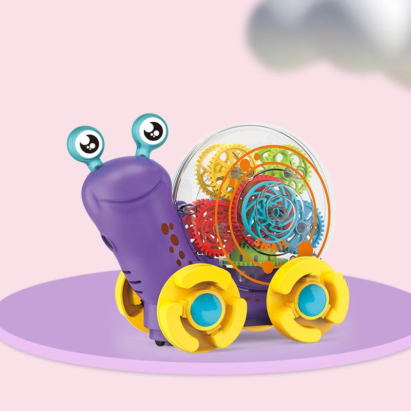 

Children Cute Snail Toy Electric Transparent Gears Projection Snail Shape Luminou Toy Universal Wheel With Light Music Kids Gift OneSize фиолетовый