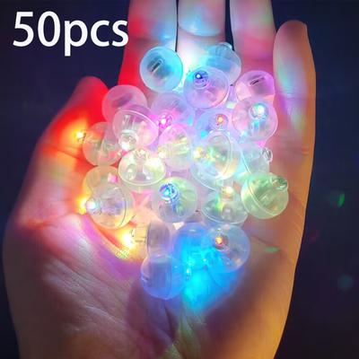 50Pcs Tumbler Small Round Ball Light Balloon LED Flash Luminous Lamps Lantern Light for Wedding Party Birthday