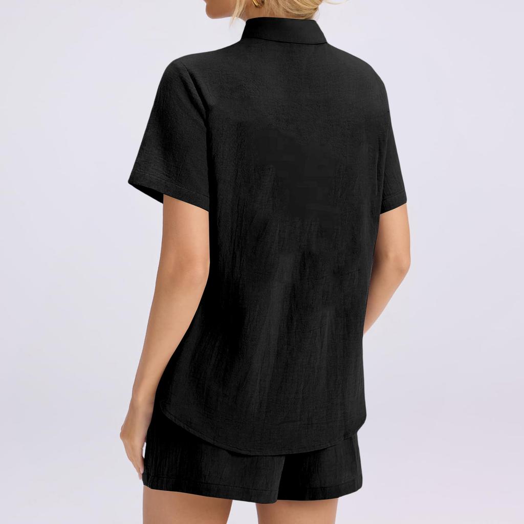 Women's Casual Fashion Short-Sleeve Set With Pockets